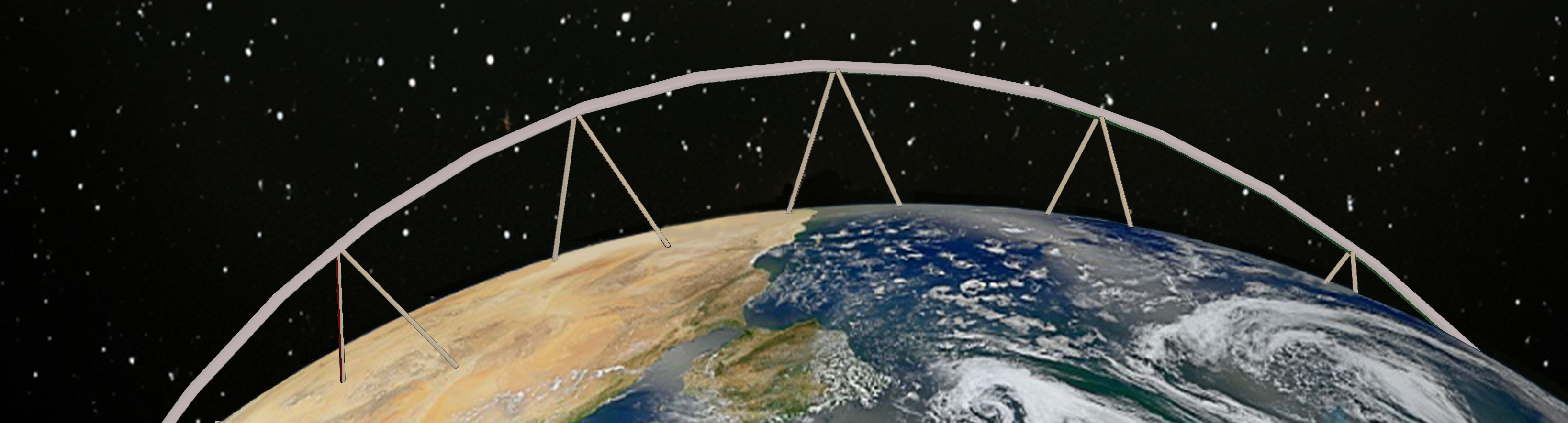 Image 1.1: Artist's rendering of the orbital ring encircling Earth at 250 km altitude, showing the ring structure against the backdrop of space.